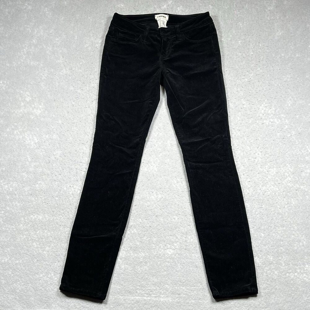 L’Agence Pants Womens Size 25 Black Chantal Low Rise Skinny in Noir Corduroy
